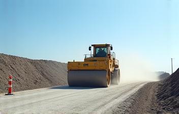 Heavy machinery working on a new road construction project